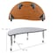 Flash Furniture Oval 60 W, 86 L, 25 H, Chrome, Laminate, Particleboard, Plastic, Steel, Grey XU-GRP-12CH-A3060CON-60-GY-T-P-CAS-GG - alternate 9